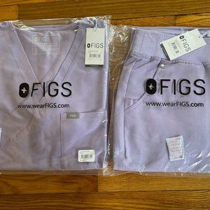 NWT FIGS women's Lavender Dew Set Large/ Petite Large
